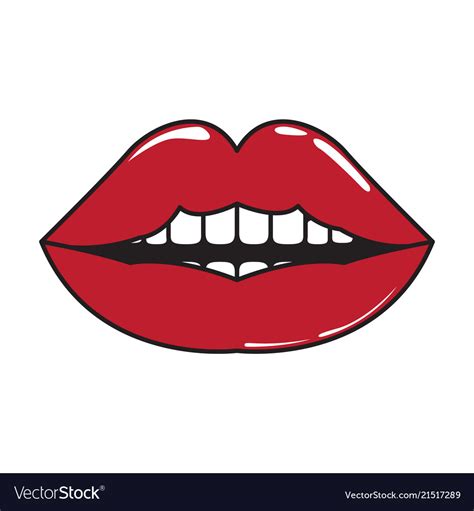 isolated comic lips icon royalty free vector image