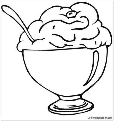 ice cream cup  coloring page  printable coloring pages