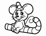 Mouse Christmas Coloring Coloringcrew sketch template