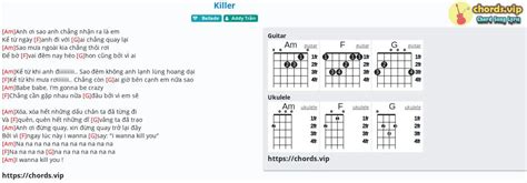 chord killer addy tran tab song lyric sheet guitar ukulele