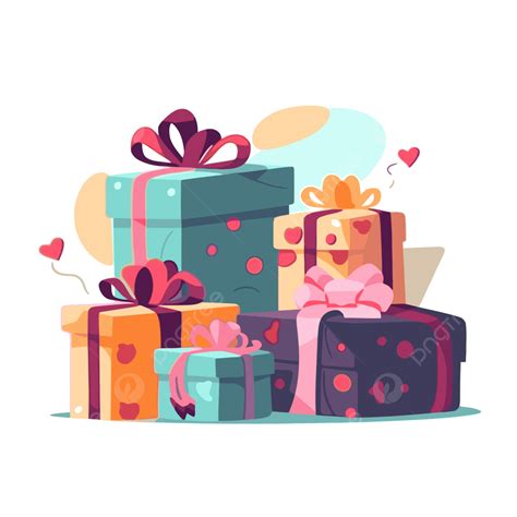 presents clipart happy birthday gifts  boxes  bows  hearts