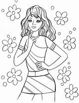 Coloring Pages Girls Teenage Popular sketch template