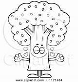 Hug Tree Clipart Mascot Wanting Loving Cartoon Thoman Cory Outlined Coloring Vector sketch template