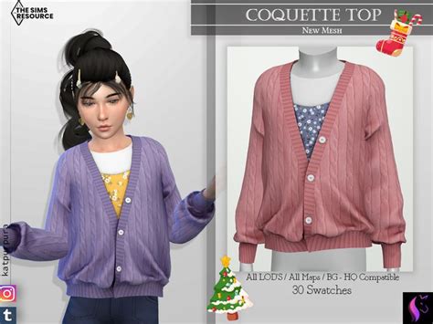 sims resource coquette top sims  toddler sims  cc kids