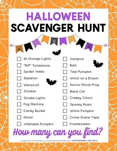 printable halloween scavenger hunt halloween scavenger hunt