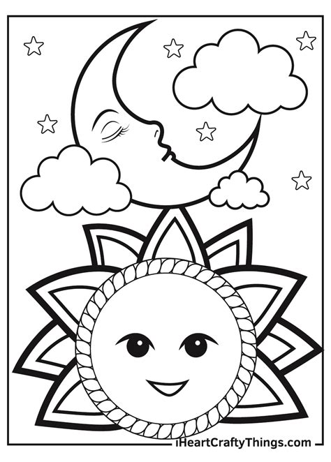 sun  moon coloring pages updated
