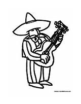 Mariachi Mexican Coloring Pages Man Mexico Guitar Mayo Colormegood sketch template