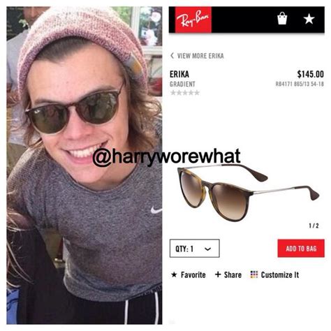 harry wore what on twitter harry wore 145 ray ban erika sunglasses unsure about colour