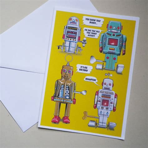 Personalised Talking Robots Card By Glyn West Design