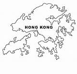 Kong Hong Hongkong Coloring Map 17kb sketch template