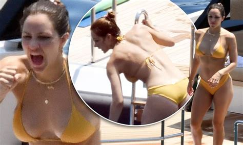 katharine mcphee 35 wears a string bikini aboard yacht on capri honeymoon with david foster