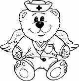 Coloring Bear Nurses sketch template