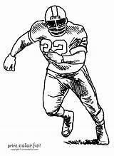 Football Player Coloring Pages Drawing Players Nfl Drawings Clipart Printable Color Print Kids Boys Sports Clip Printables Template Character Sketch sketch template