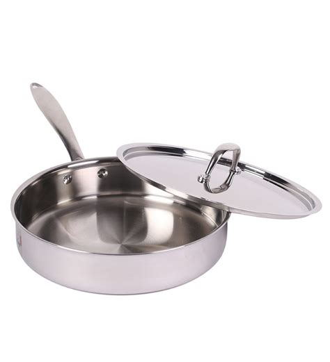 buy stainless steel fry pan  lid  bergner  ltr