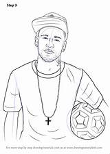 Neymar Footballers Drawingtutorials101 sketch template