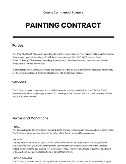 simple contract template word templatenet