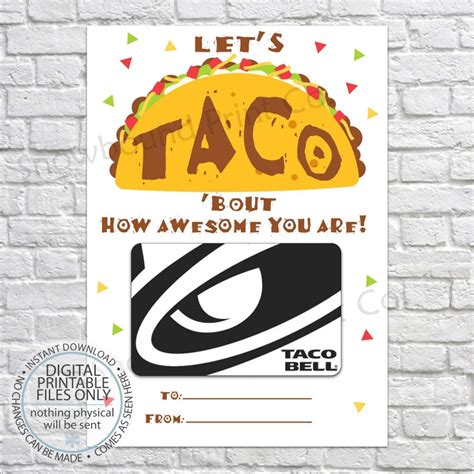 lets taco bout  awesome   printable gift etsy