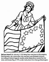 Betsy Ross Coloring Flag Pages Crayola Color Kids Benjamin Franklin History American Gif Colonial Print Comments Flags Au sketch template
