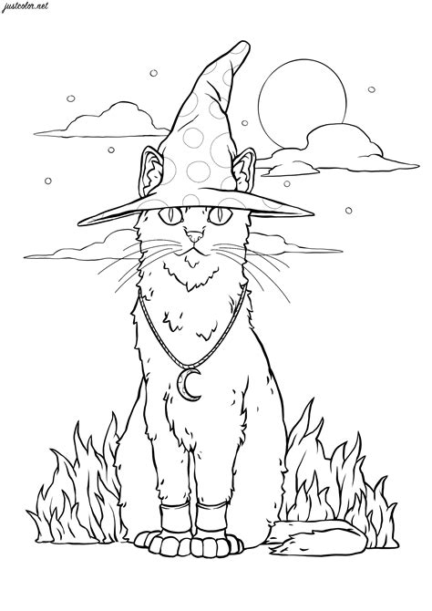 coloring page cat halloween  halloween cat coloring book ideas