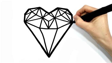 Como Dibujar Un CorazÓn De Diamante Youtube