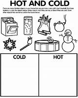 Cold Hot Coloring Worksheets Crayola Kids Pages Opposites Vs Things Safety Preschool Weather Activities Kindergarten Worksheet Science Sorting Objects Fire sketch template
