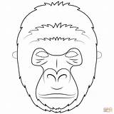 Gorilla Mask Coloring Printable Pages Supercoloring Animal Super Crafts sketch template