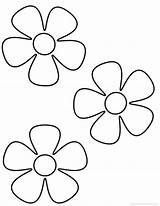 Coloring Flower Pages Easy Simple Kids Adults Popular sketch template