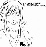 Erza Lineart Costume Scarlet Deviantart Pages Anime sketch template