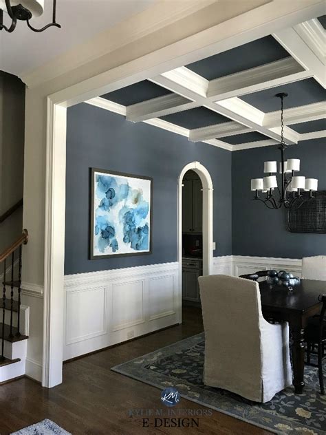 dining room wainscoting sherwin williams wall street coffered ceilings kylie  interiors