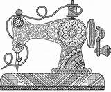 Sewing Machine Pages Coloring Drawing Mandala Zentangle Drawings Zentangles Mandalas Template Getdrawings Emb Silhouettes Patterns Vintage Doodle Printable Getcolorings Machines sketch template