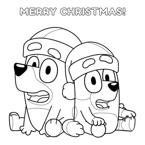 bluey christmas coloring page  printable coloring pages  kids