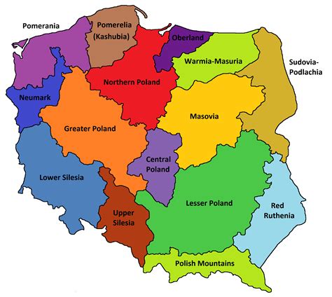 pca vs map of polish regions