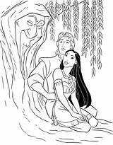 Disney Coloring Pages Pocahontas Willow Grandmother Smith John Characters Walt Fanpop Captain sketch template