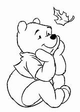 Pooh Coloring Pages Winnie Printable Fall Color Pdfs Leaves Cartoons sketch template