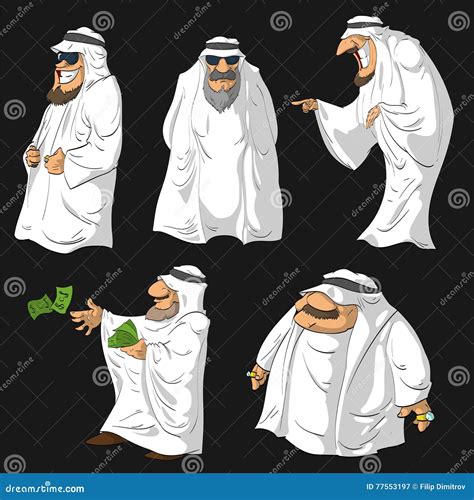 cartoon arab man arabic businessman flat character arabian muslim