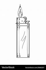 Lighter Sketch Flame Vector Royalty sketch template