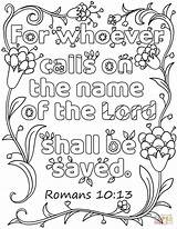Coloring Lord Pages Name Calls Whoever Romans Shall Trust Bible God Sheet Printable Save Verse Color 13 Kids Names Supercoloring sketch template
