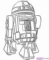 Wars Star Coloring Drawing Pages D2 R2 Draw Characters Drawings Step Line Easy Darth Tattoo Vader Clipart Sketch Party Print sketch template