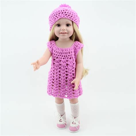 buy wholesale dolls clothes purple knit dress hat fit