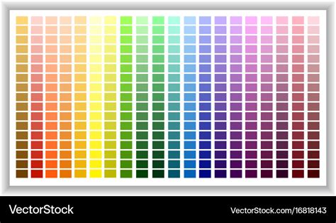 color palette shade chart royalty  vector image