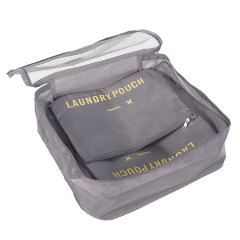 nicci grey 6 piece luggage organizer ea1 canex