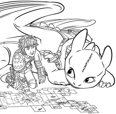 train  dragon hiccup  toothless coloring pages
