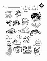 Healthy Worksheets Unhealthy Worksheet Food Eating Vs Choices Kids Habits Health Preschool Printable Activities Activity Warm Good Use Sheets Foods sketch template