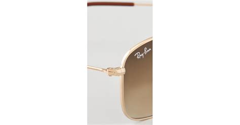 ray ban cockpit evolution aviator sunglasses in gold metallic lyst