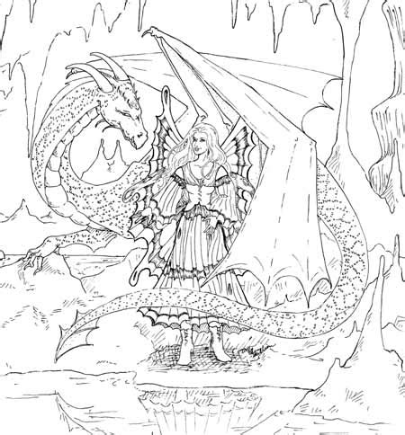 fairy dragon   adult coloring pages coloring pages