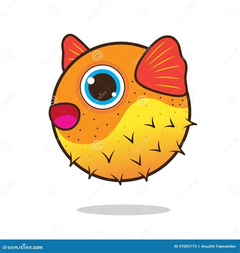 puffer fish cute cartoon stock vector image