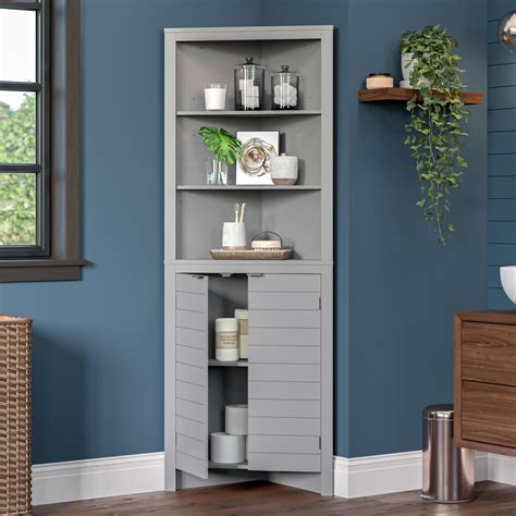 riverridge home madison tall corner cabinet gray  ojcommerce