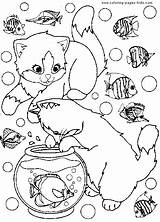 Coloring Pages Cat Kids Cats Animal Color Printable Sheets Cute Dog Chat Malvorlagen Lisa Frank Ausmalen Fishies Zum Print Book sketch template
