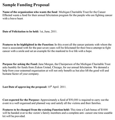 funding proposal template