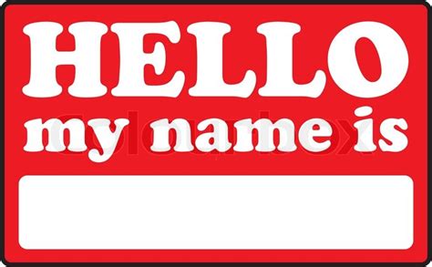 Blank Name Tags That Say Hello My Name Stock Vector